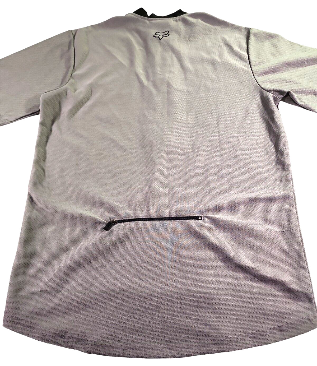 Fox Racing Shirt Gray Black Bike Jersey 1/2 Zip Polyester Back Pocket Mens S