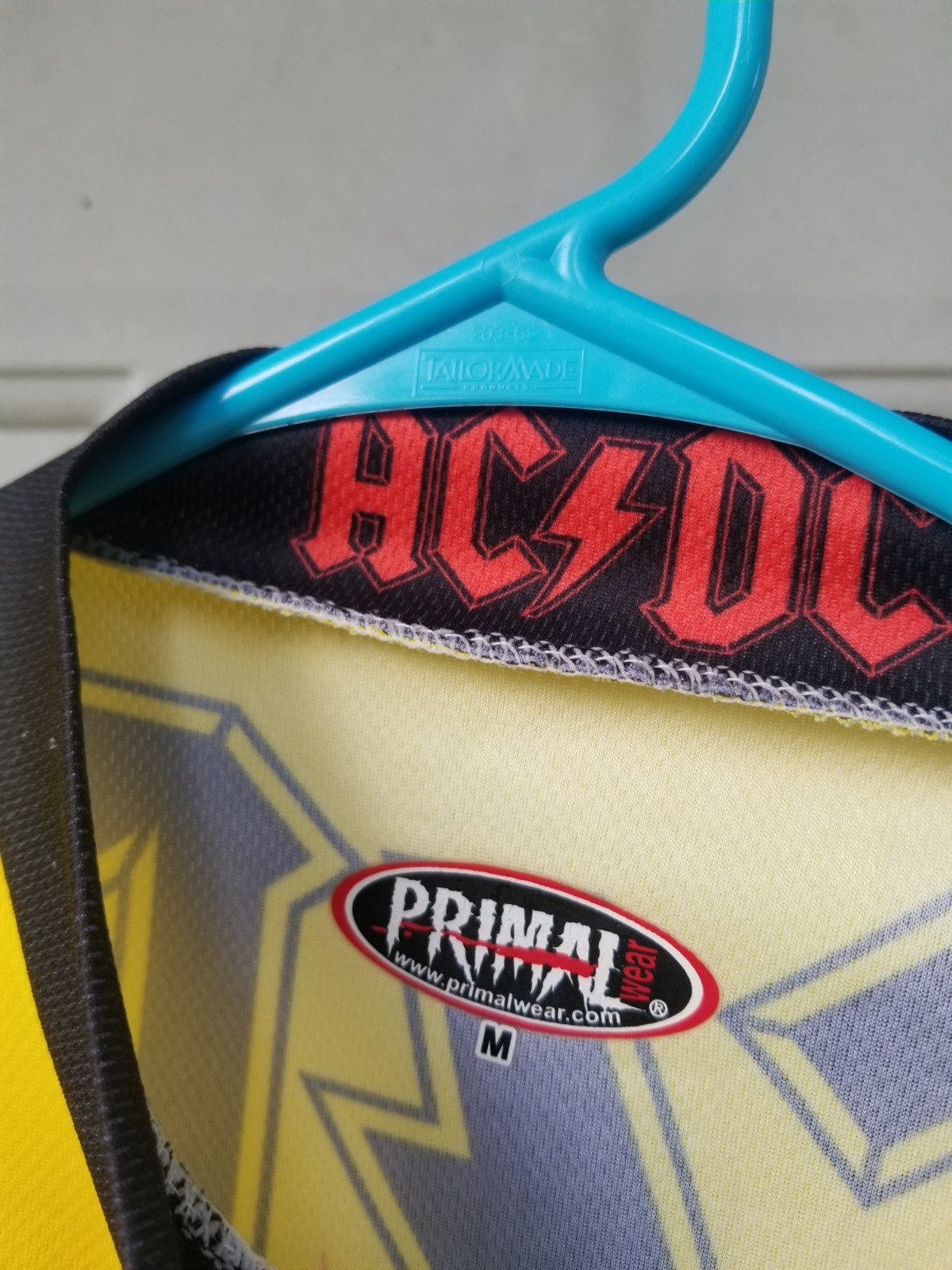 Vintage AC/DC Primal Wear Men’s Bicycle Cycling Jersey 80s Rock Band Spellout S