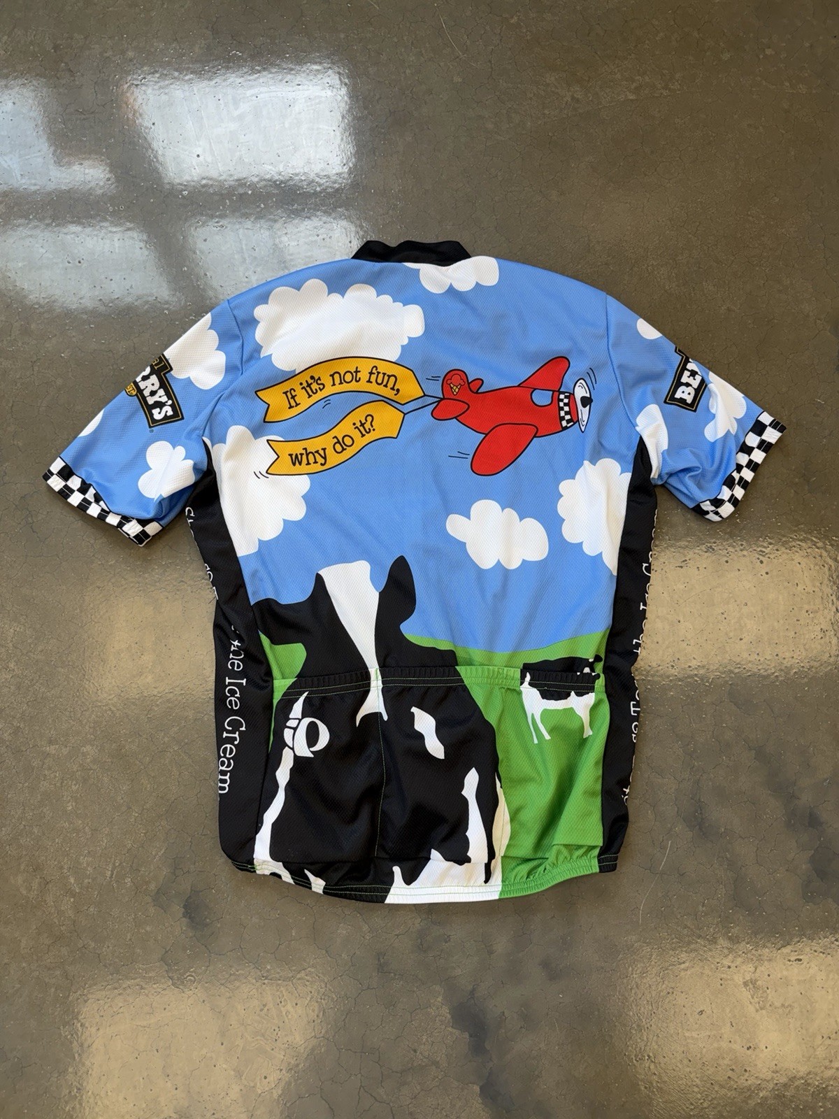 Vtg Y2K Pearl Izumi Cycling Jersey Adult Large Ben & Jerry’s Ice Cream USA Made