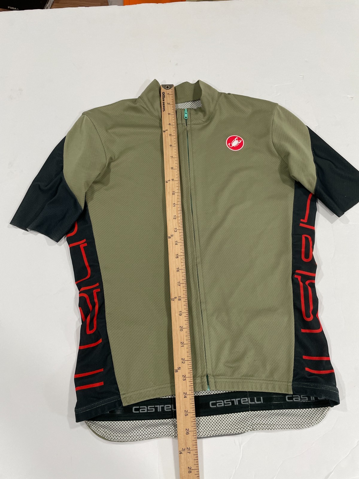 Castelli Entrata V Cycling Jersey Men’s Large L Bark Green Short Sleeve Bike