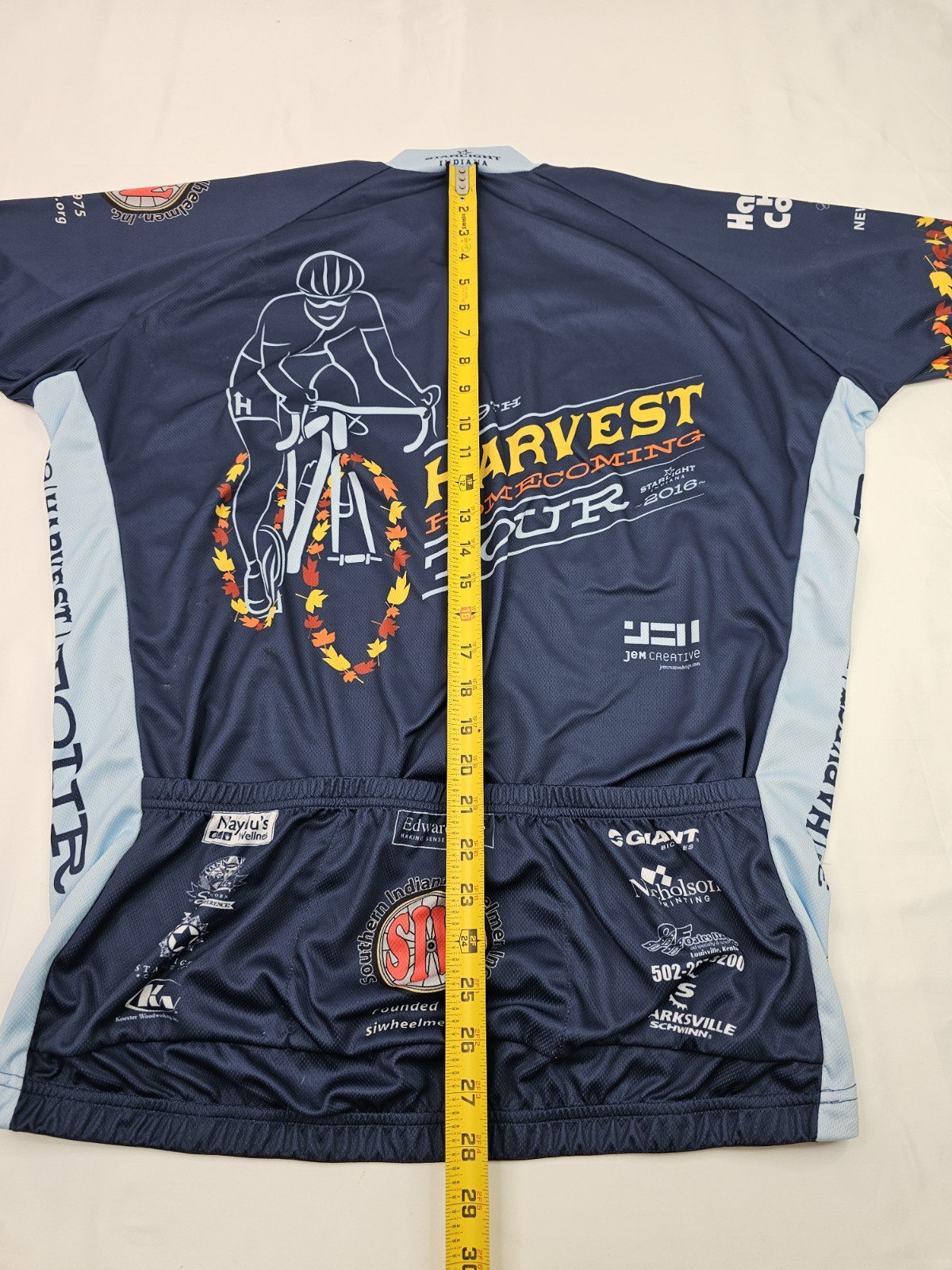 Peak 1 Sports Cycling Jersey Unisex 2XL (48″ Chest) Harvest Homecoming Indiana
