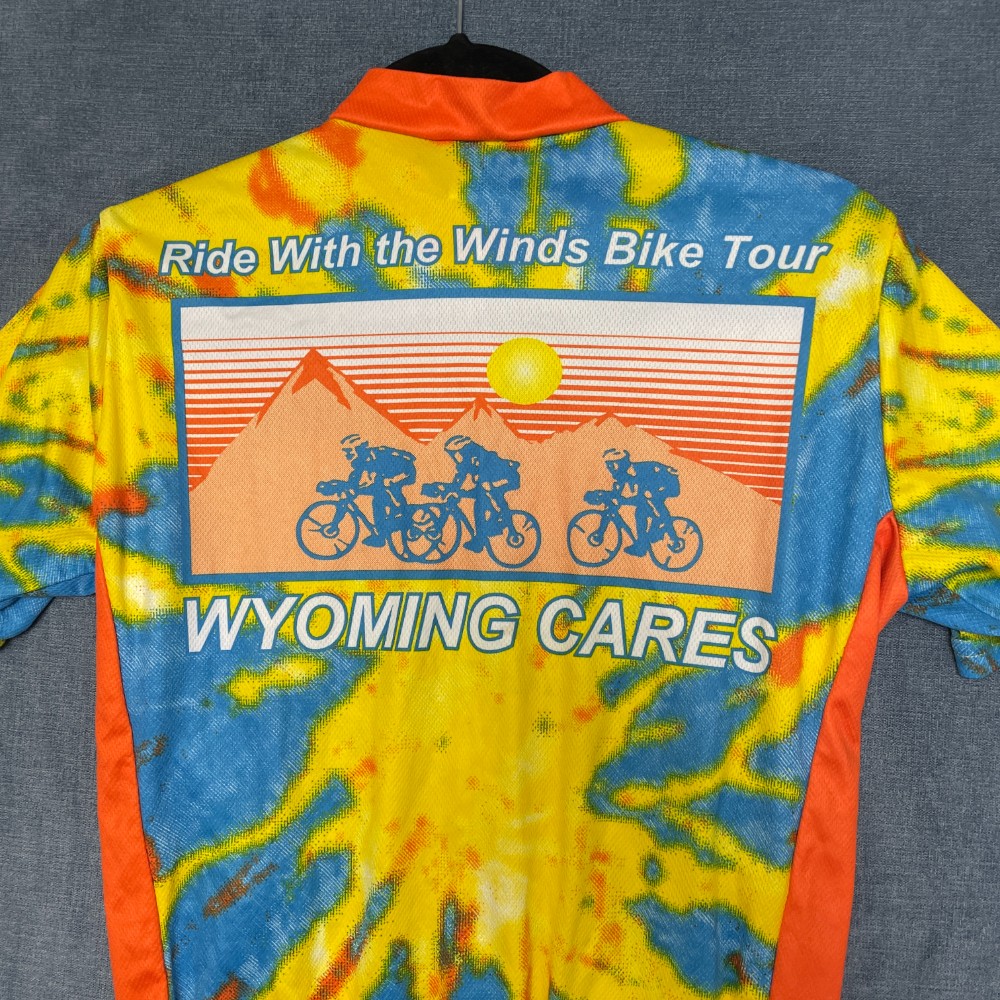 Voler Club Set-In Wyoming Cares Cycling Jersey Mens Small Multicolor Full Zip