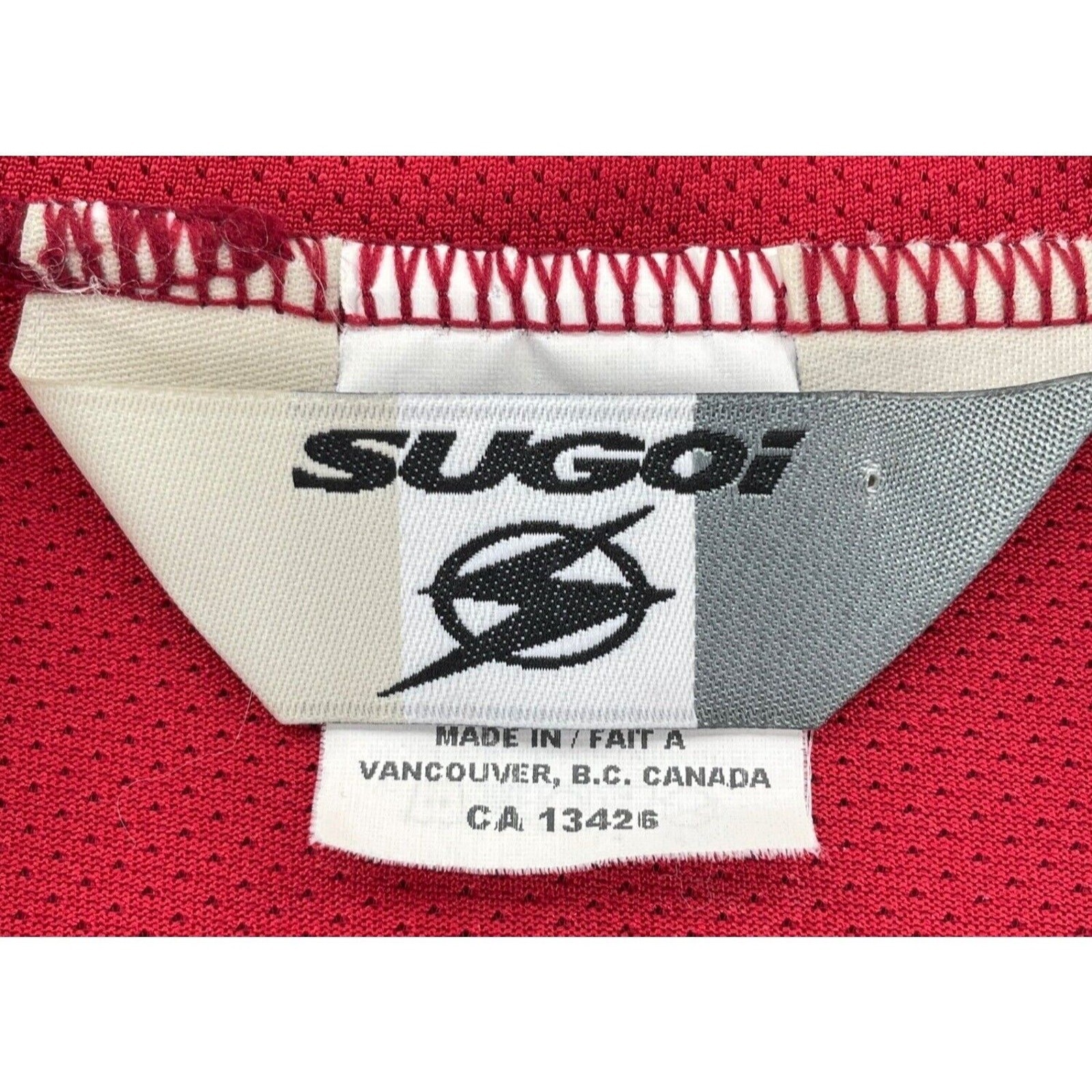 Sugoi Cycling Shirt Mens M Red Gray Technifine Mesh Half Zip Pullover Pockets