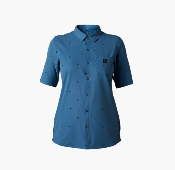 Fox Racing Women’s Ranger Woven MTB Jersey Small Blue 30892-207-S