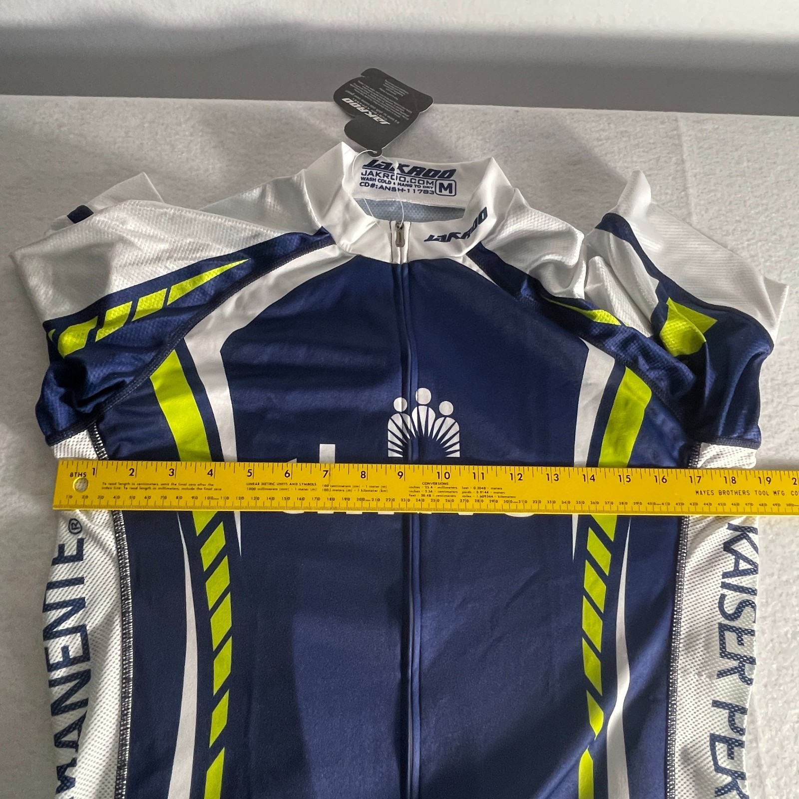 NWT Jakroo Mens Cycling Shirt Kaiser Race Blue Breathable Fitted Stretch Sz Med