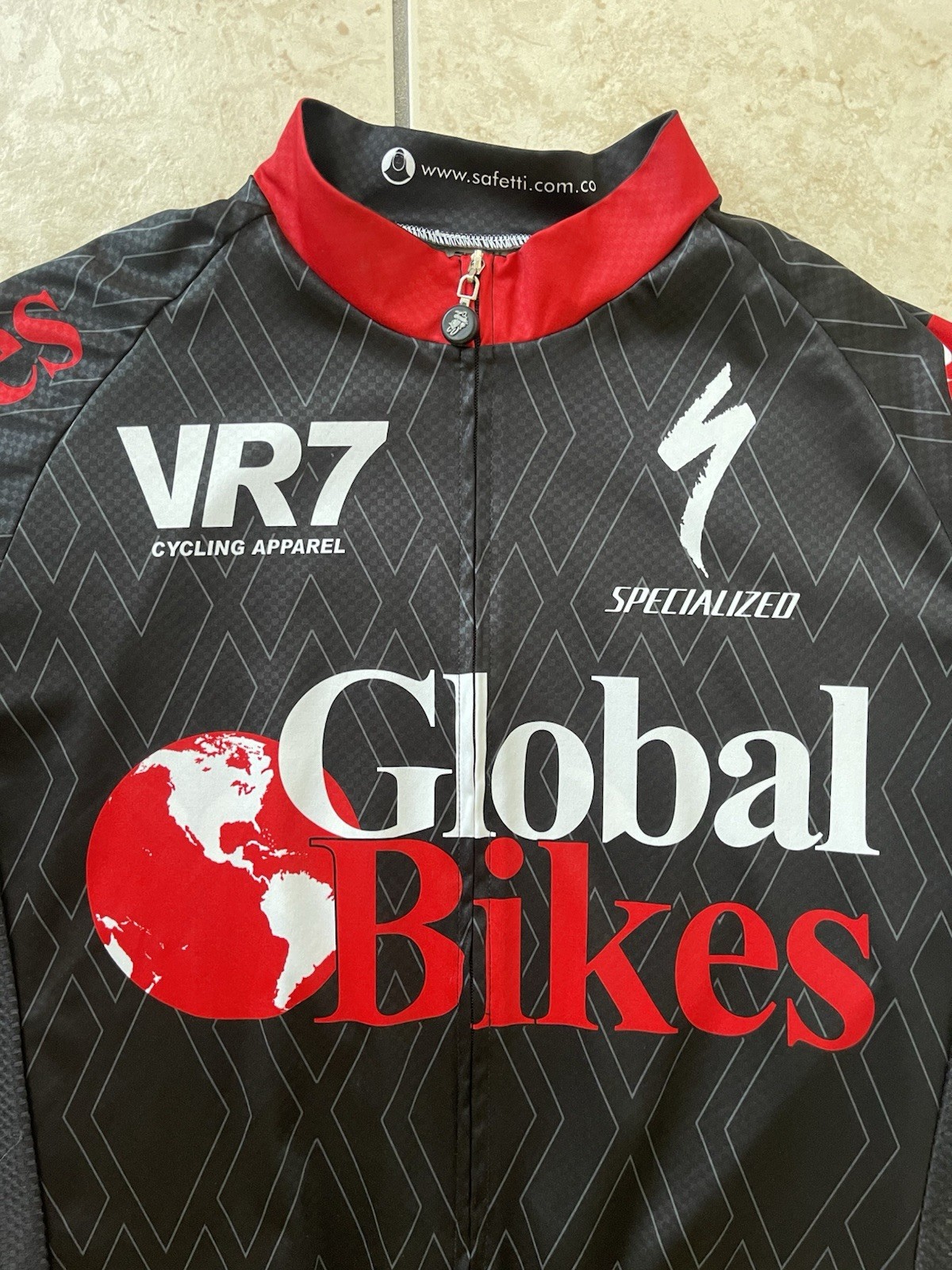 Safetti VR7 Specialized Men’s Short Sleeve Cycling Full Zip Jersey Road Bike Top