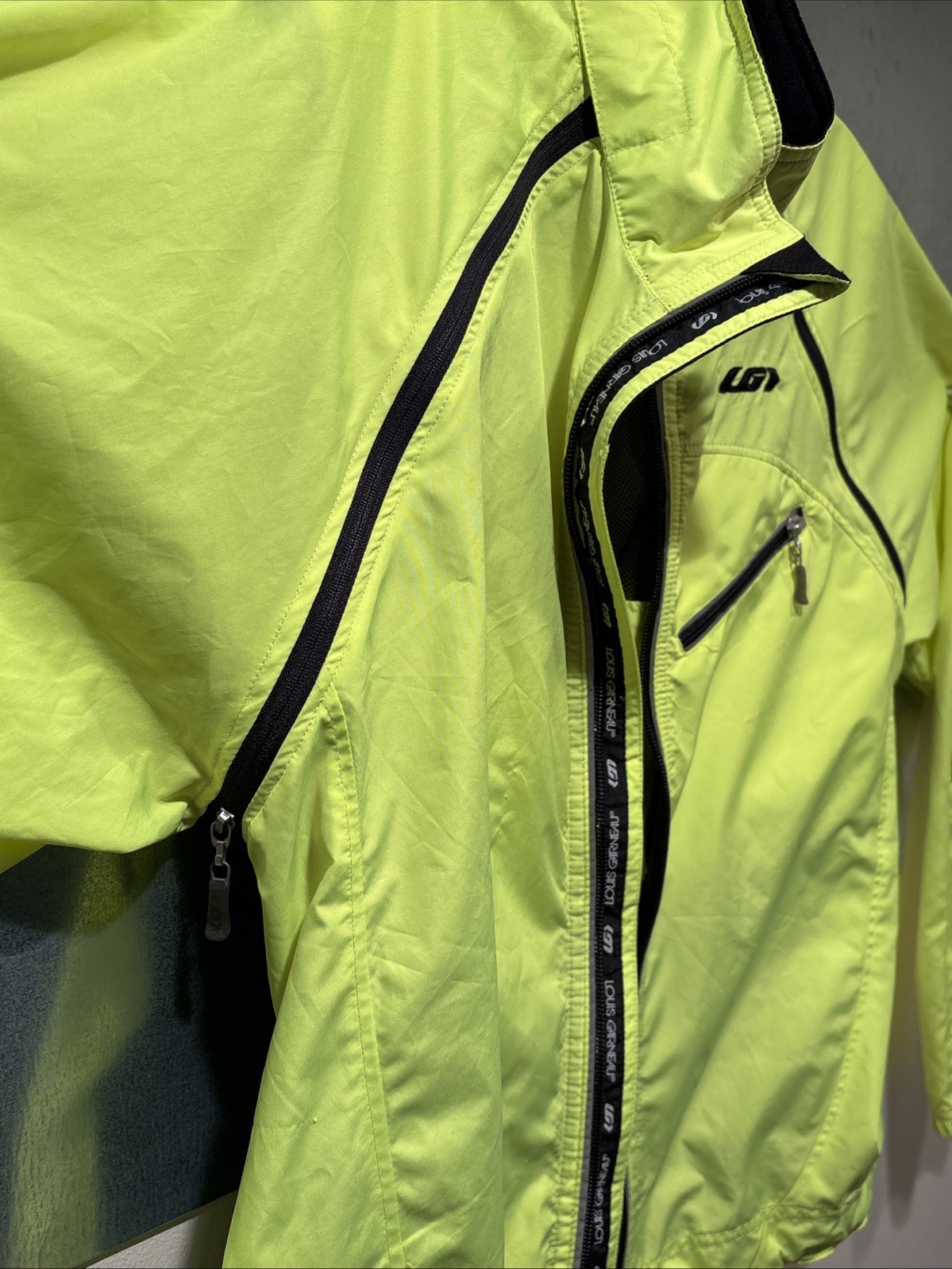 Cycling Jacket Vest LG Louis Garneau Convertible Cabriolet Hi-Vis M