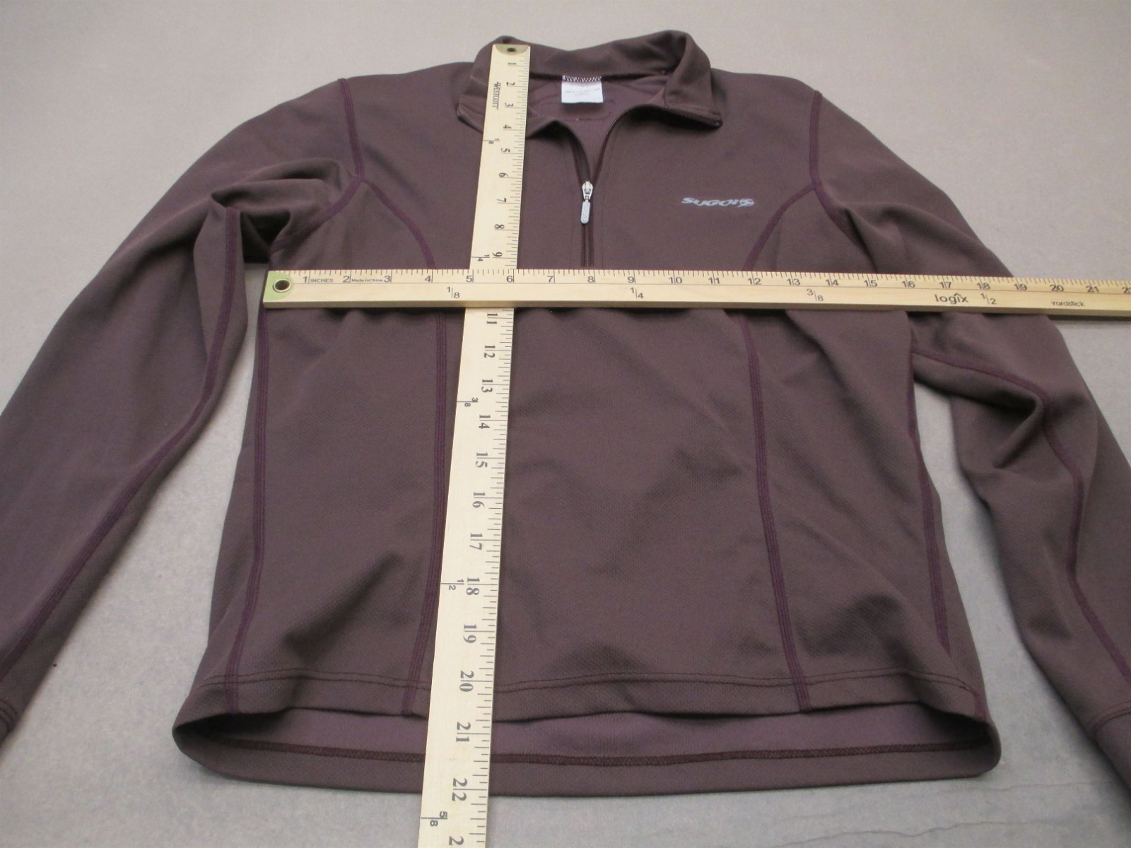 Sugoi Size S Womens Brown Cycling 1/2 Zip Long Sleeve Stretch Crop Pull Over 552