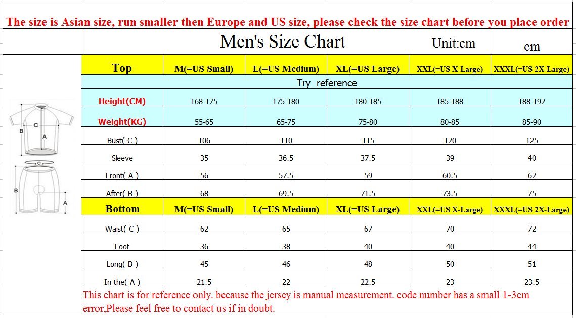 Mens Cycling Jerseys Suits Bicycle Wear Clothes 4D Padded Shorts Biking Clothing