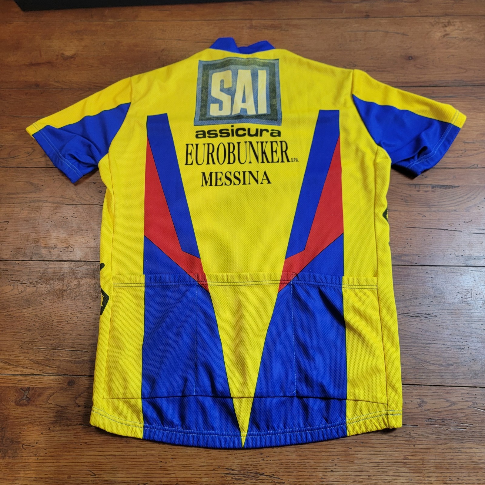 Fasport Mens 52 (L/XL) Cycling Jersey 21.5″ P2P (8/10) Giannett Oottica Messina