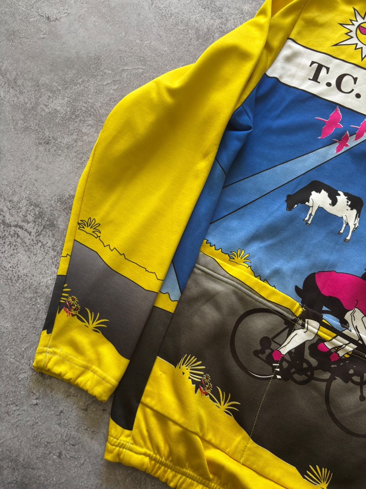Vintage Cycling Jacket Zip hoodieT.C. Stompwijk Holland Full Zip Team Jersey M L