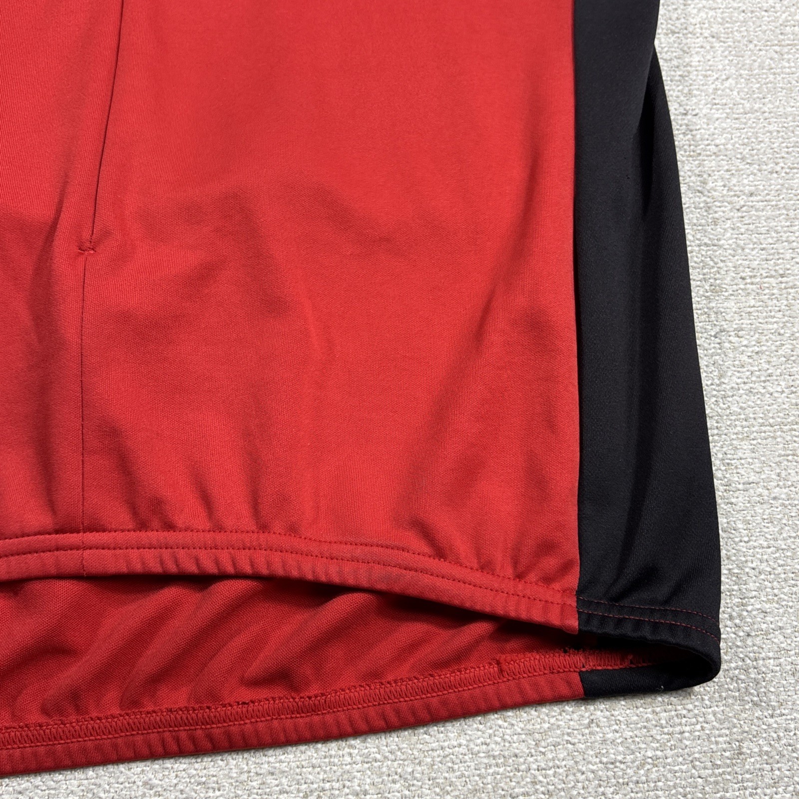 Hind Cycling Shirt Men XL Red Black Stretch 3/4 Front Zip Hydrator Wick Pockets