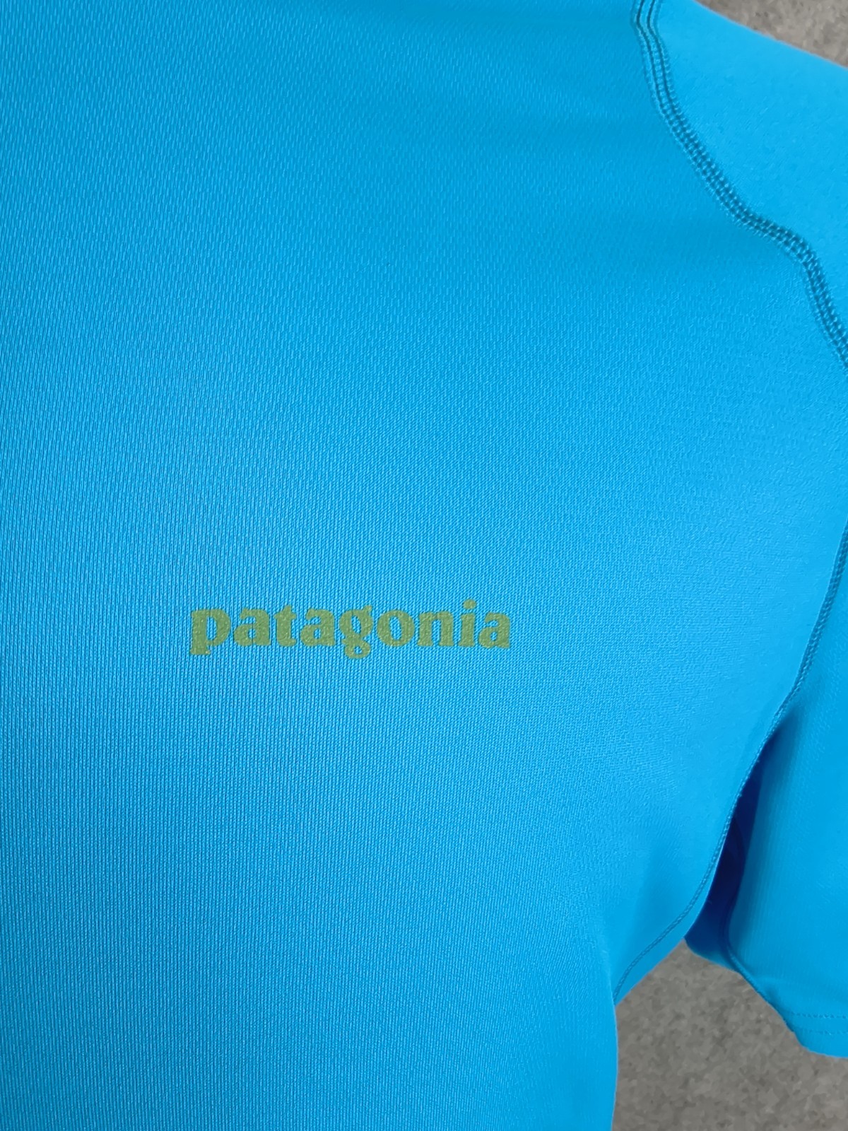 Patagonia Capilene Shirts Men Sz L Polo Performance Half Zip Blue Short Sleeves