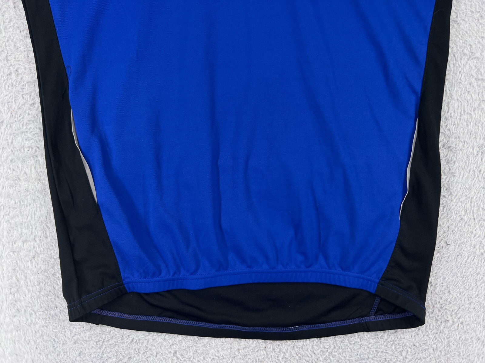 Karrimor Cycling Jersey Mens Large Blue Black Rear Pockets 100% Polyester
