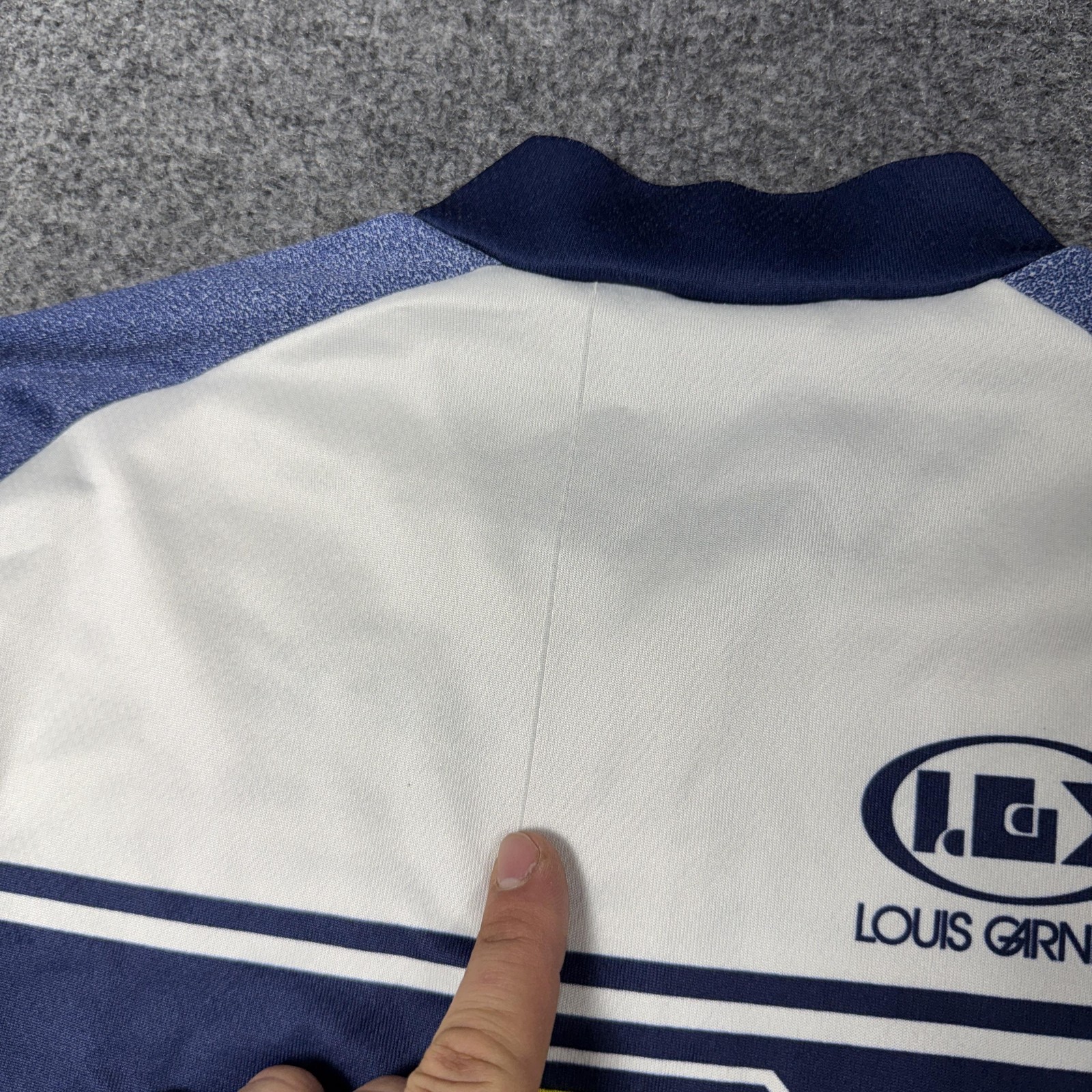 Louis Garneau Cycling Jersey Mens Medium Blue Serotta Short Sleeve 1/4 Zip Bike