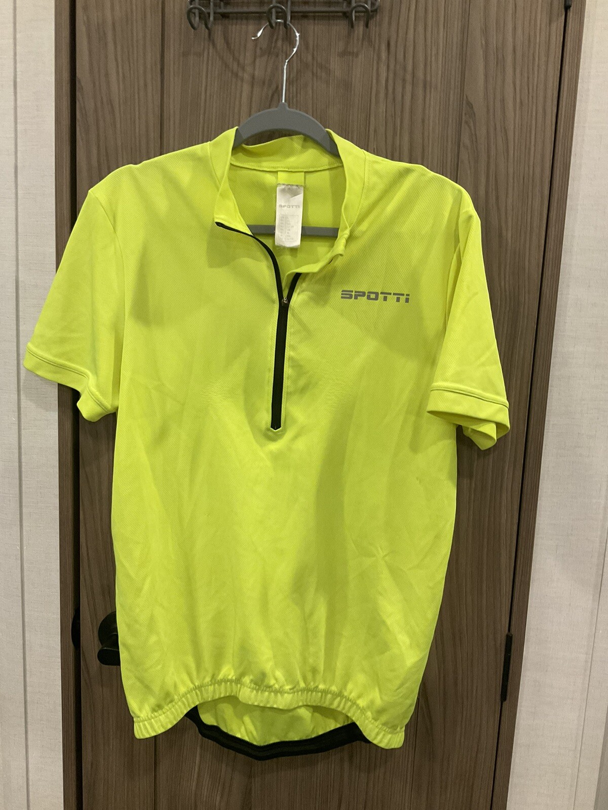 SPOTTI Mens Short Sleeve ZIP Neck Bicycle Shirt Some Wear/spots See Photo Large