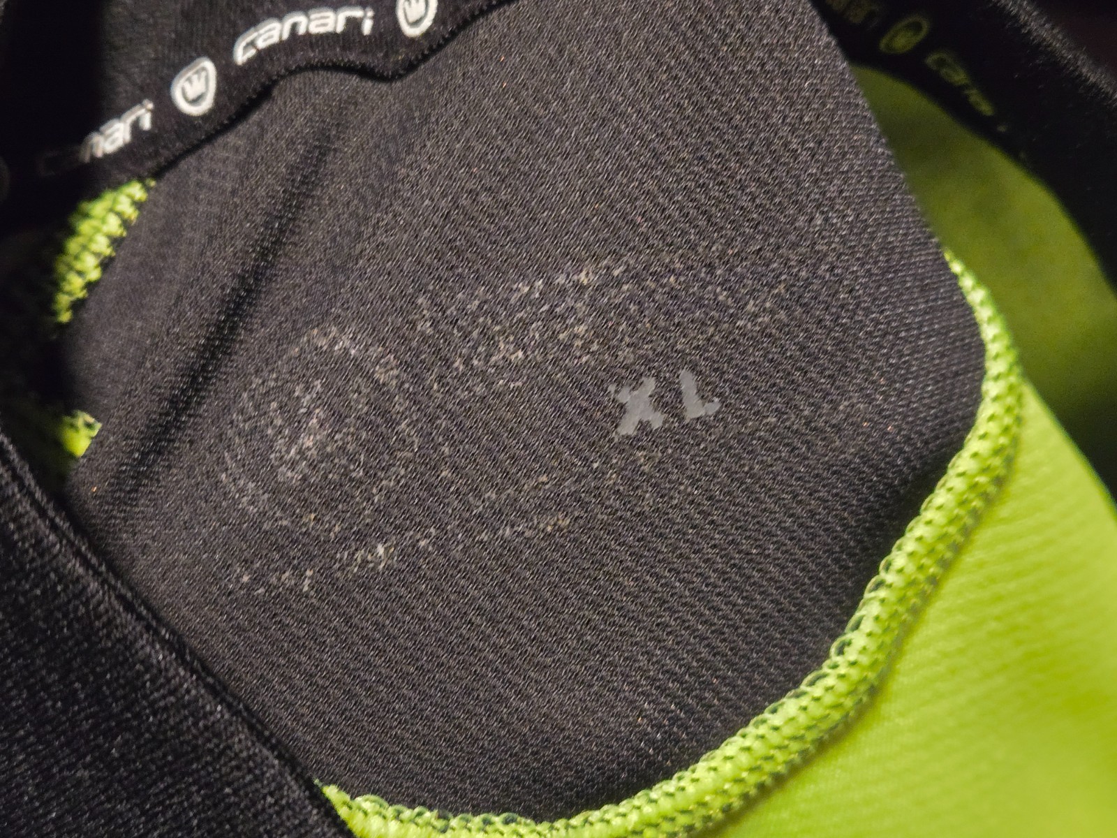 Canari Neon Yellow/Black Cycling Shirt-Full Zip-3 Rear Pockets-Men’s Size XL-