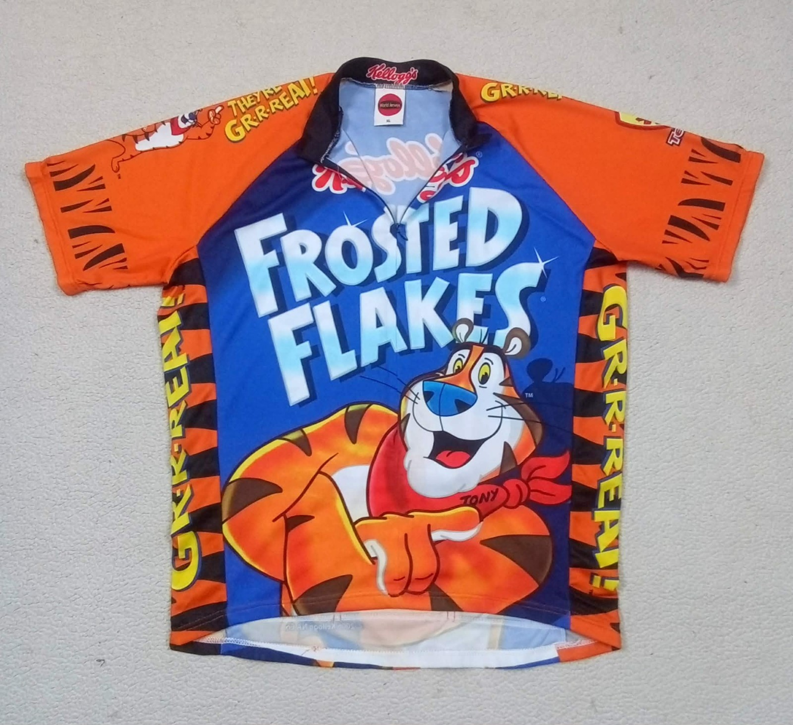 RARE VTG 2006 Kellogg’s Frosted Flakes Tony the Tiger Cycling Jersey — Size XL