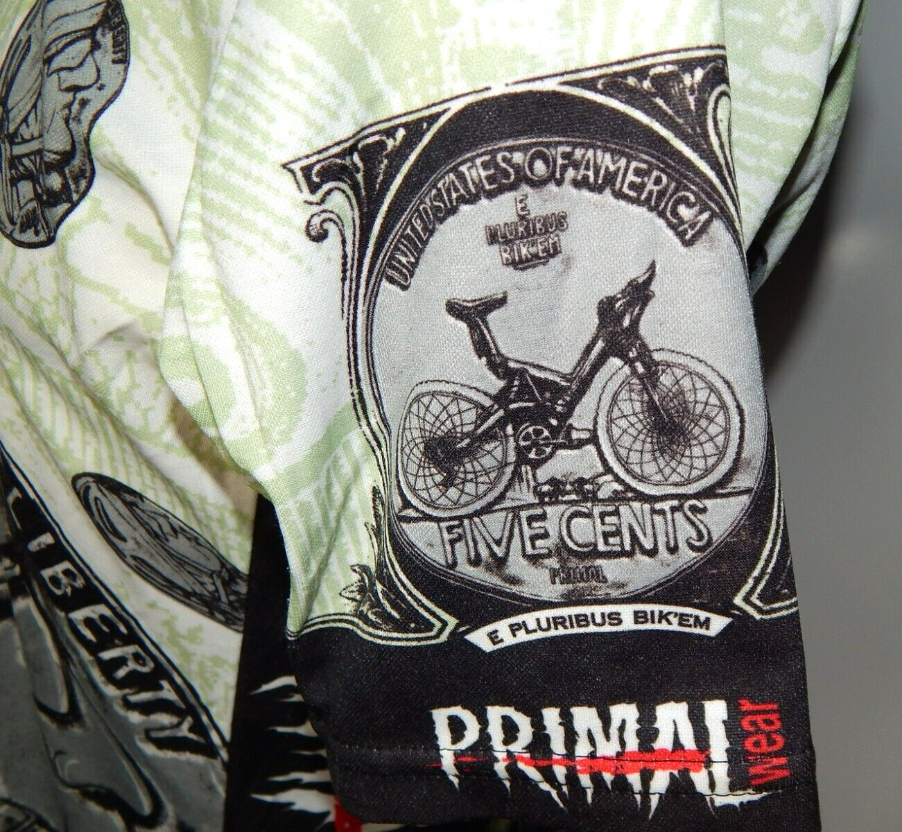 vtg 90s PRIMAL WEAR Heads I Win Short Sleeve Half Zip Cycling Jersey men’s L