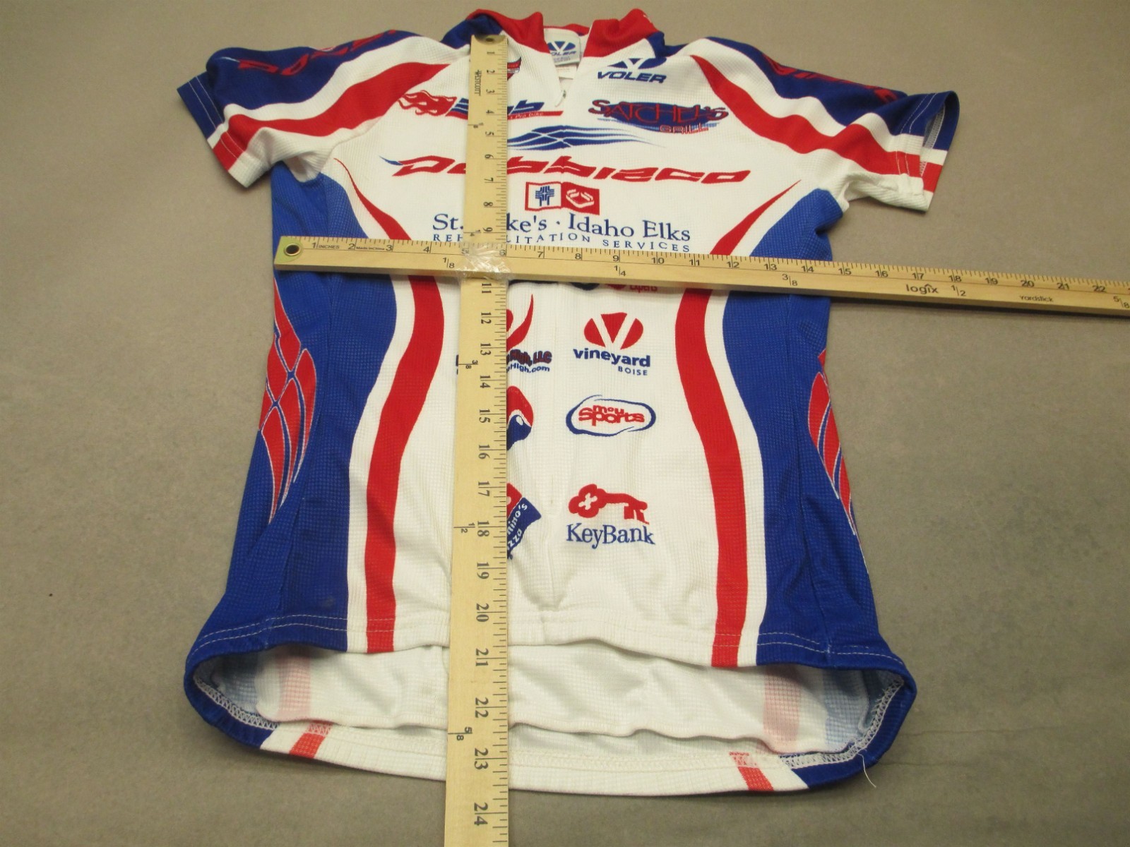 Voler Size M Mens Multicolor Cycling Compression Full Zip Athletic Logo Top 696