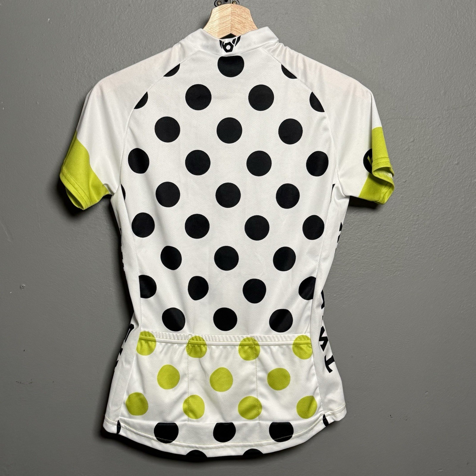 Twin Six Cycling Jersey Womens S Short Sleeve Full Zip Polka Dot Preppy