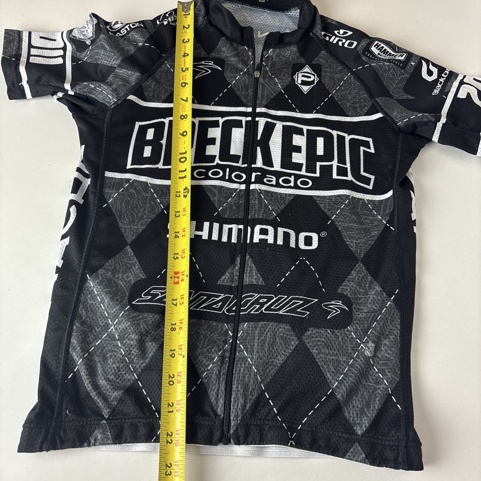 Panache Womens M Short Sleeve Cycling Jersey Black Breck epic Colorado flaw*