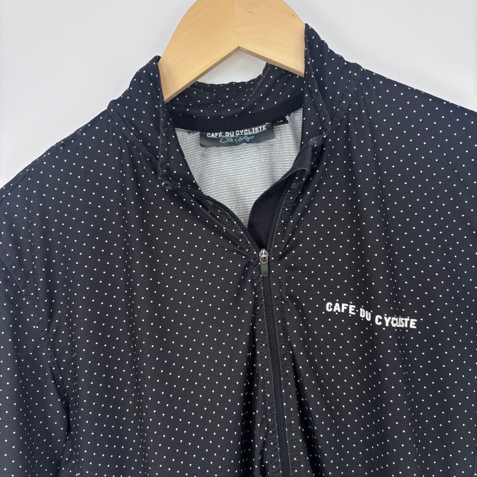 Cafe Du Cycliste Fleurette Cycling Jersey Men M Black Polka Dot Zip La Fournaise