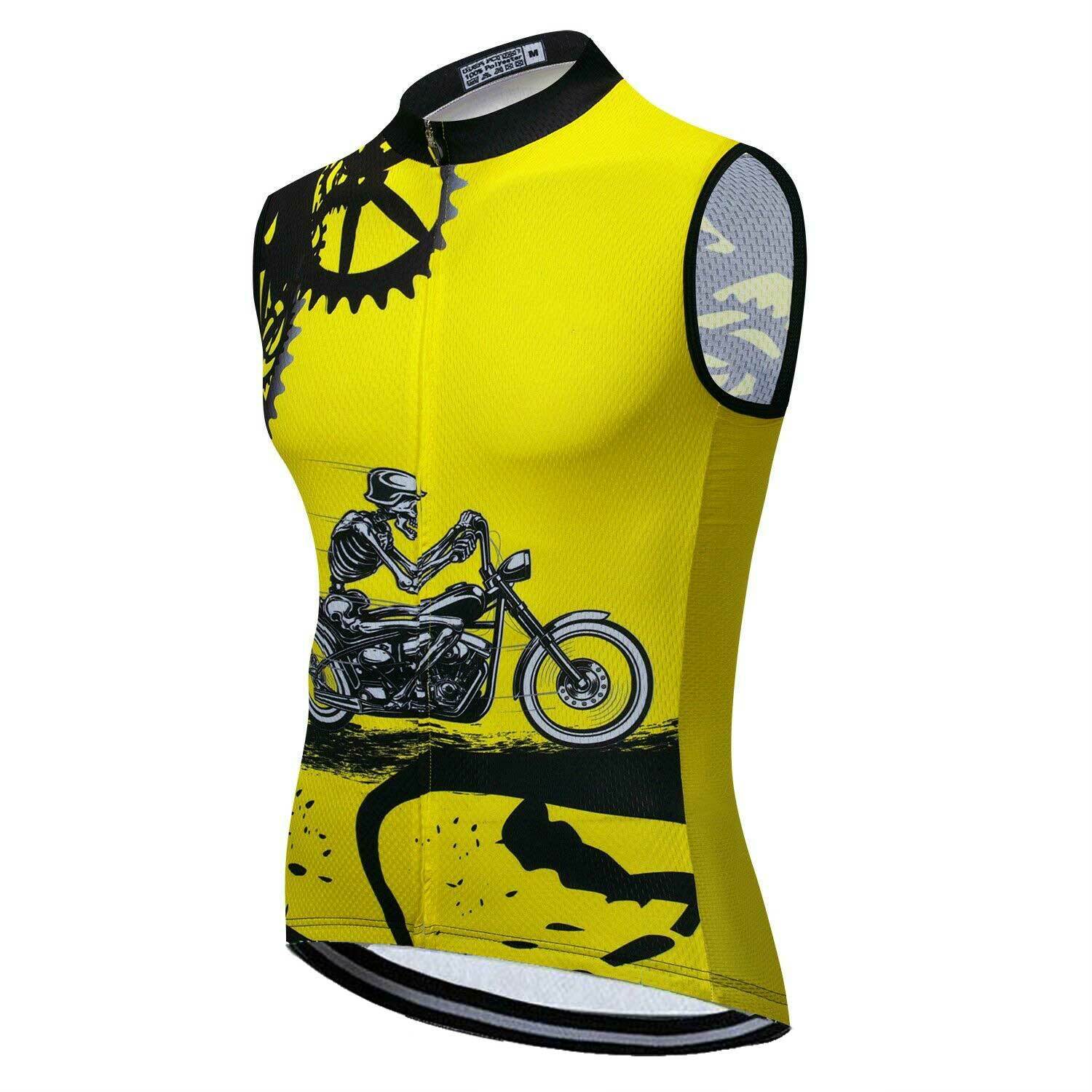 Men’s Sleeveless Cycling Jersey Shirts Reflective Bike Cycle Vest Top S-5XL