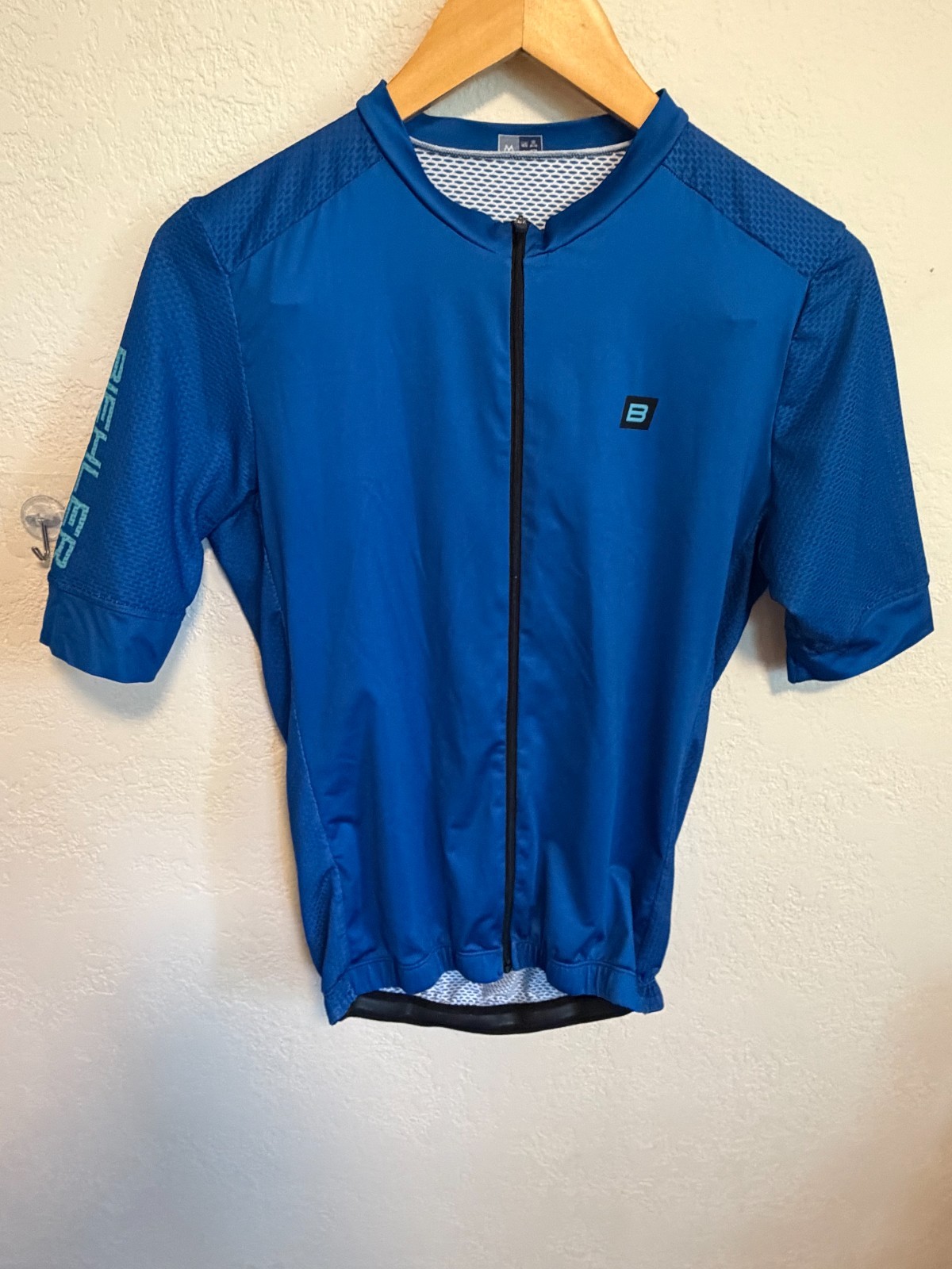 Biehler Essential Cycling Jersey blue short sleeve full zip Men’s Medium