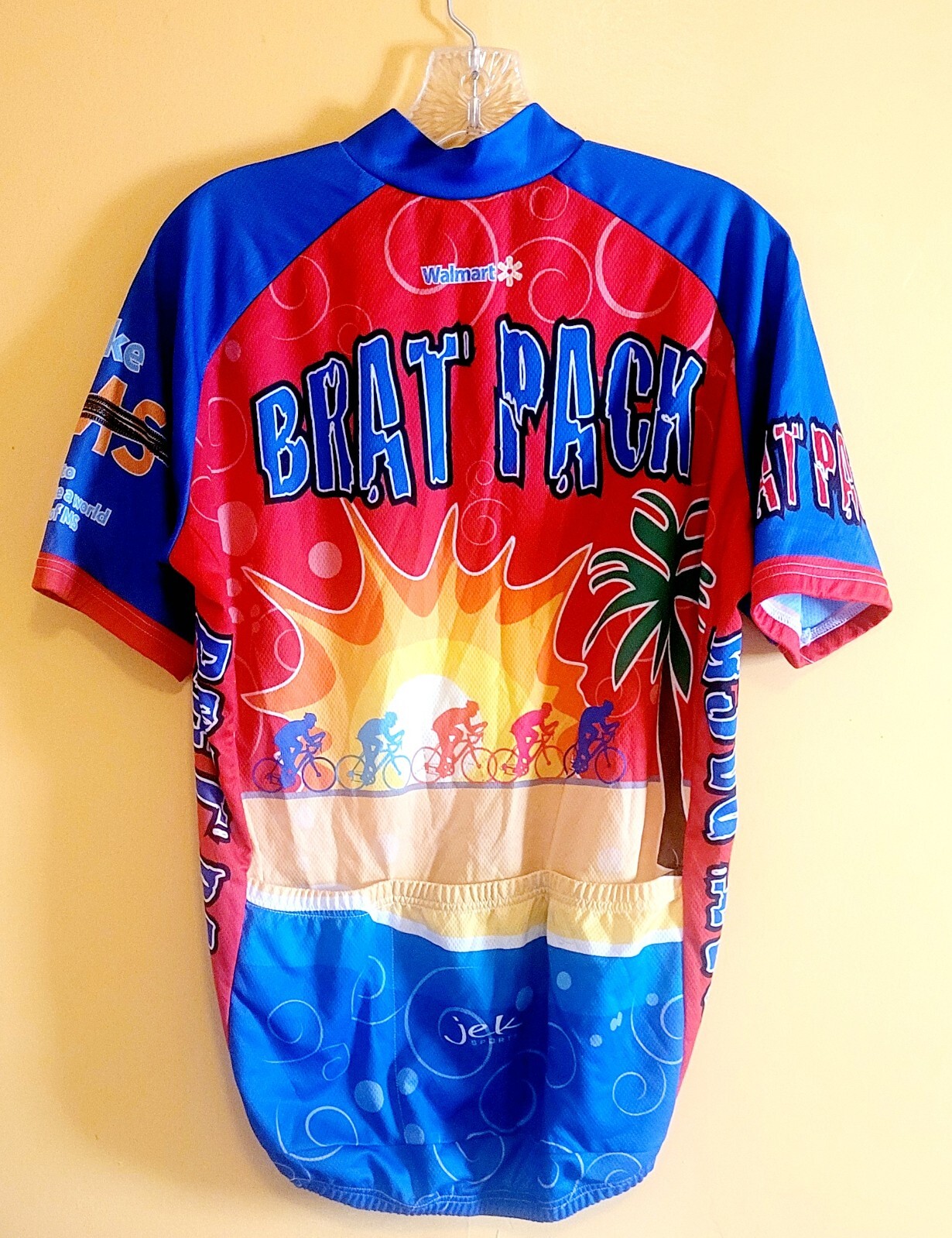 Jek Sports Brat Pack Walmart MS Cycling Jersey XL 3/4 Zip Pockets Free Shipping