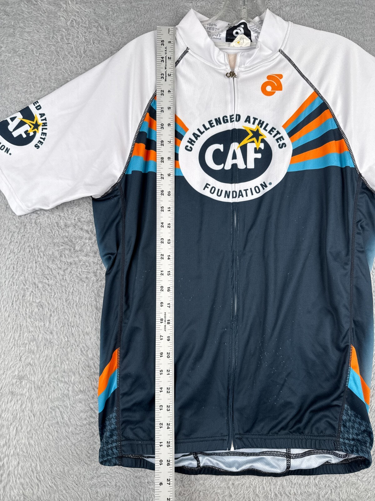 Champsys Cycling Jersey Women Extra Large Blue White Full Zip Challenged Adults