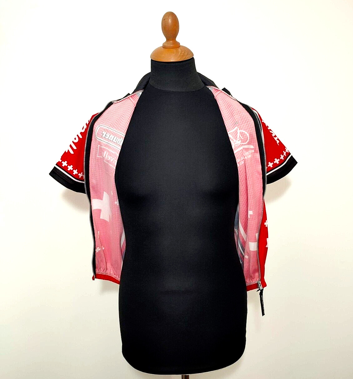 Bicycle Holidays Max Hurzele Cycling Jersey Sz. S Red Swiss Full Zip Mens Red