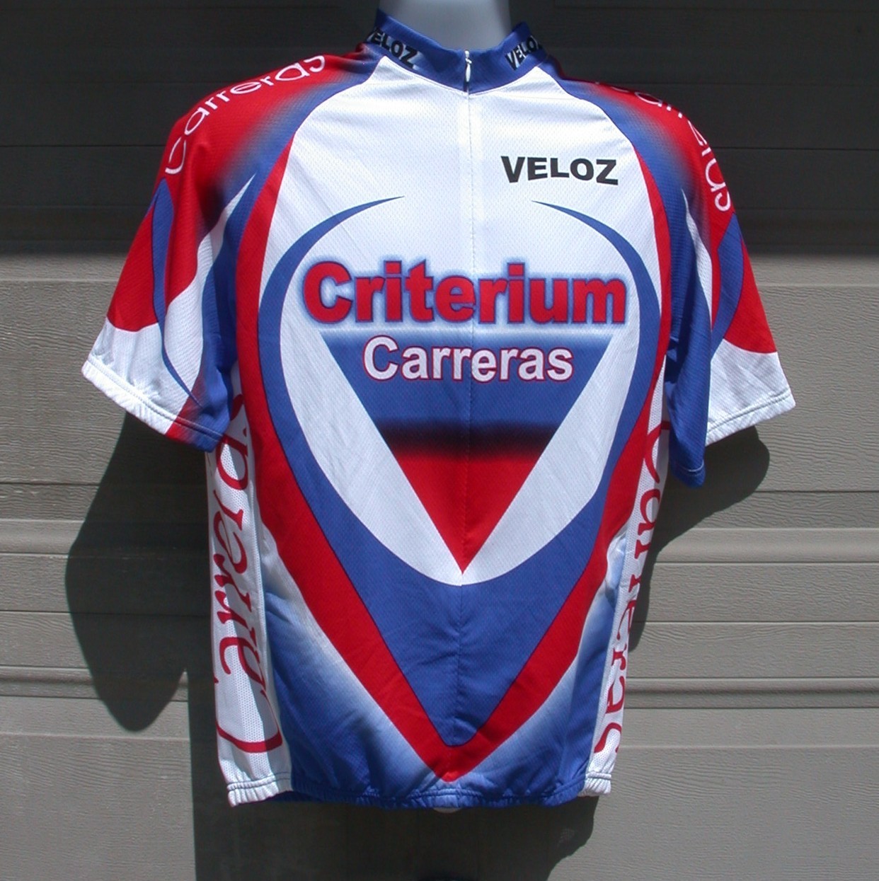 Men’s Primo Size XL Veloz Criterium Carreras Cycling Jersey Full Zip, Chest=44in