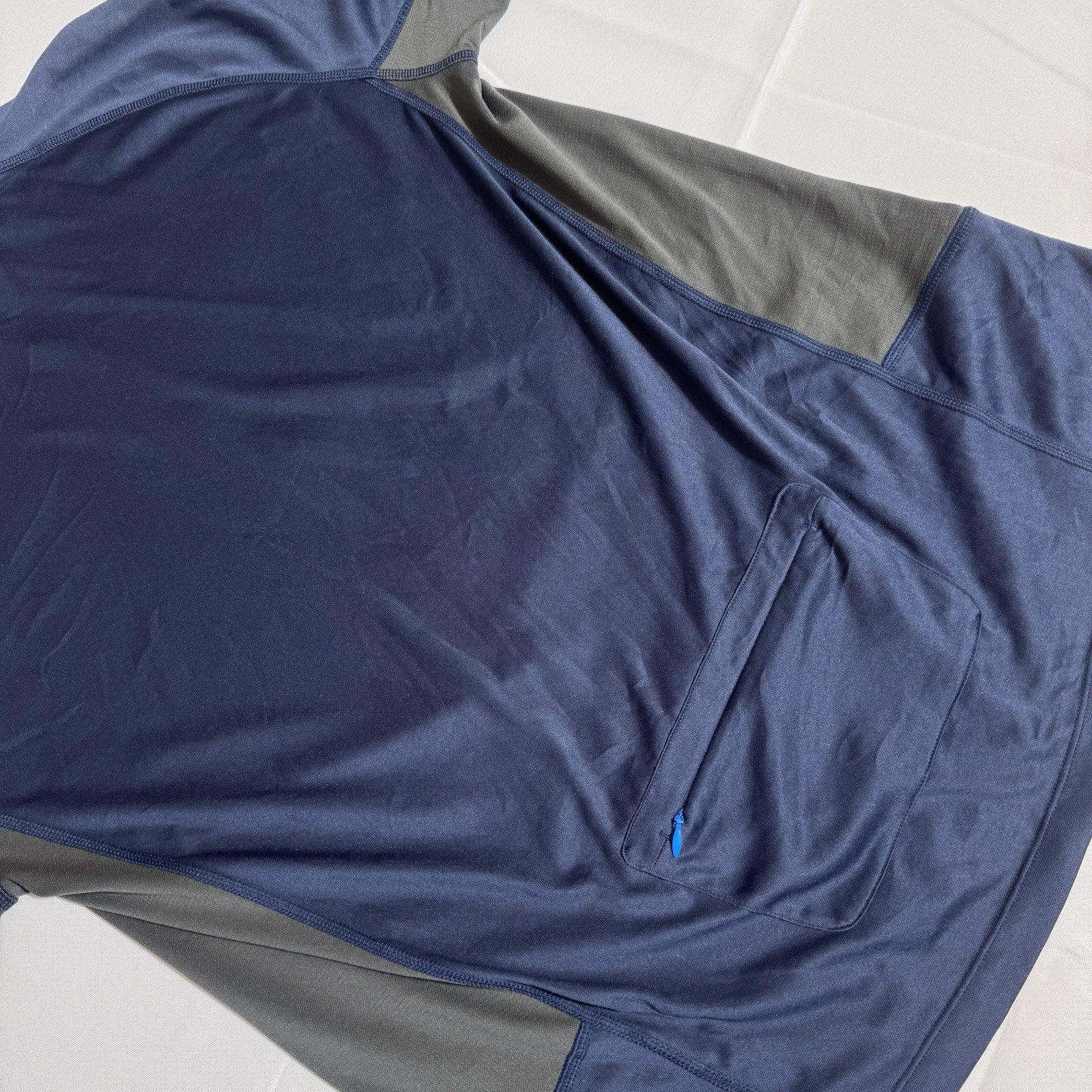 The North Face Cycling Jersey, Logo, Zipper Pocket, Blue, Male, Large