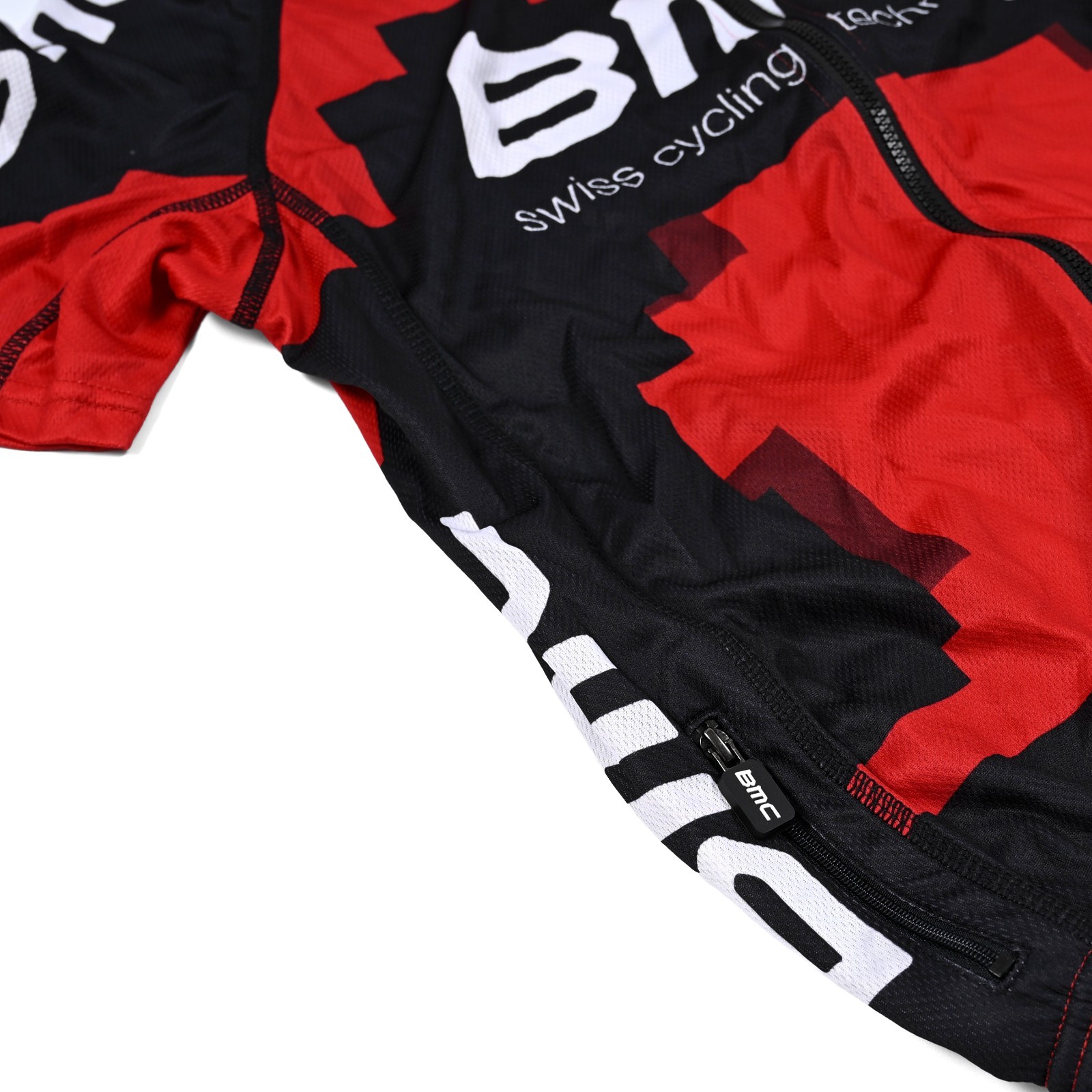 BMC Swiss Mens Small Red Short Sleeve Cycling Road Bike Full Zip Jersey NWT