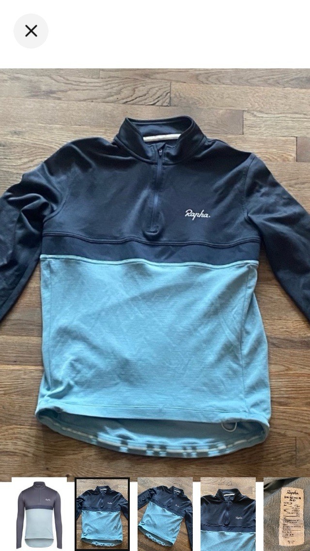 Rapha Long Sleeve Wool Blend Club Jersey Men’s Size XL Cycling Top