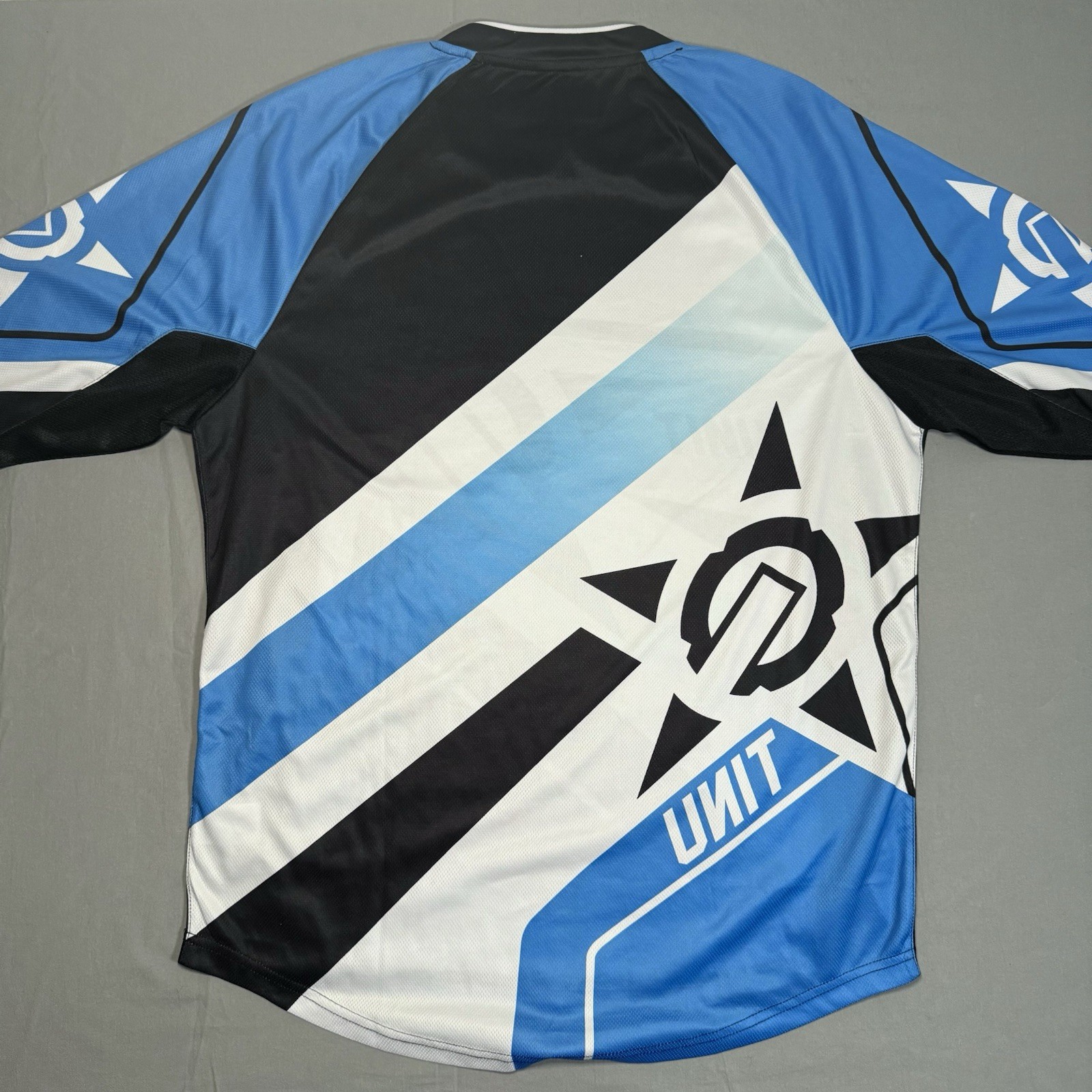 UNIT Motocross Jersey Blue Black White Star Pattern Design Long Sleeve – Size M￼
