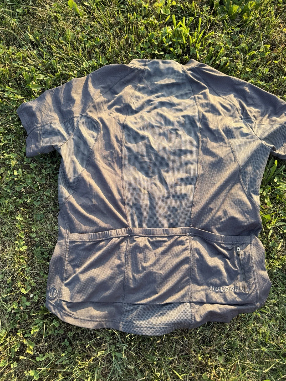 Novara Men’s XL Gray Full Zip Short Sleeve Cycling Jersey Pockets Mock Neck