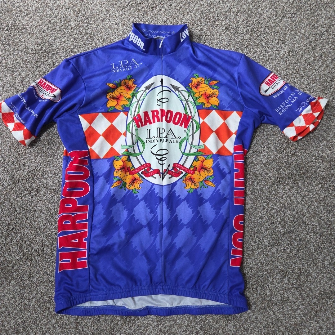 VOmax Men’s Harpoon IPA Beer Bicycle Cycling Jersey Size L Made In USA