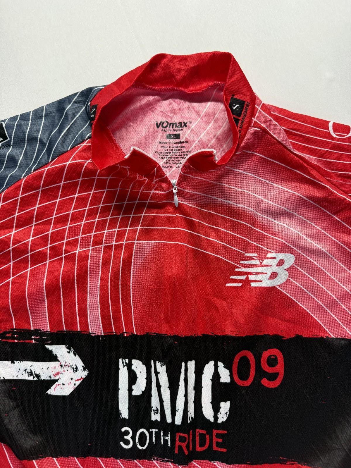 Vomax Aspire Higher Cycling Jersey Men XL Red Quarter Zip PMC 30th Ride Athletic