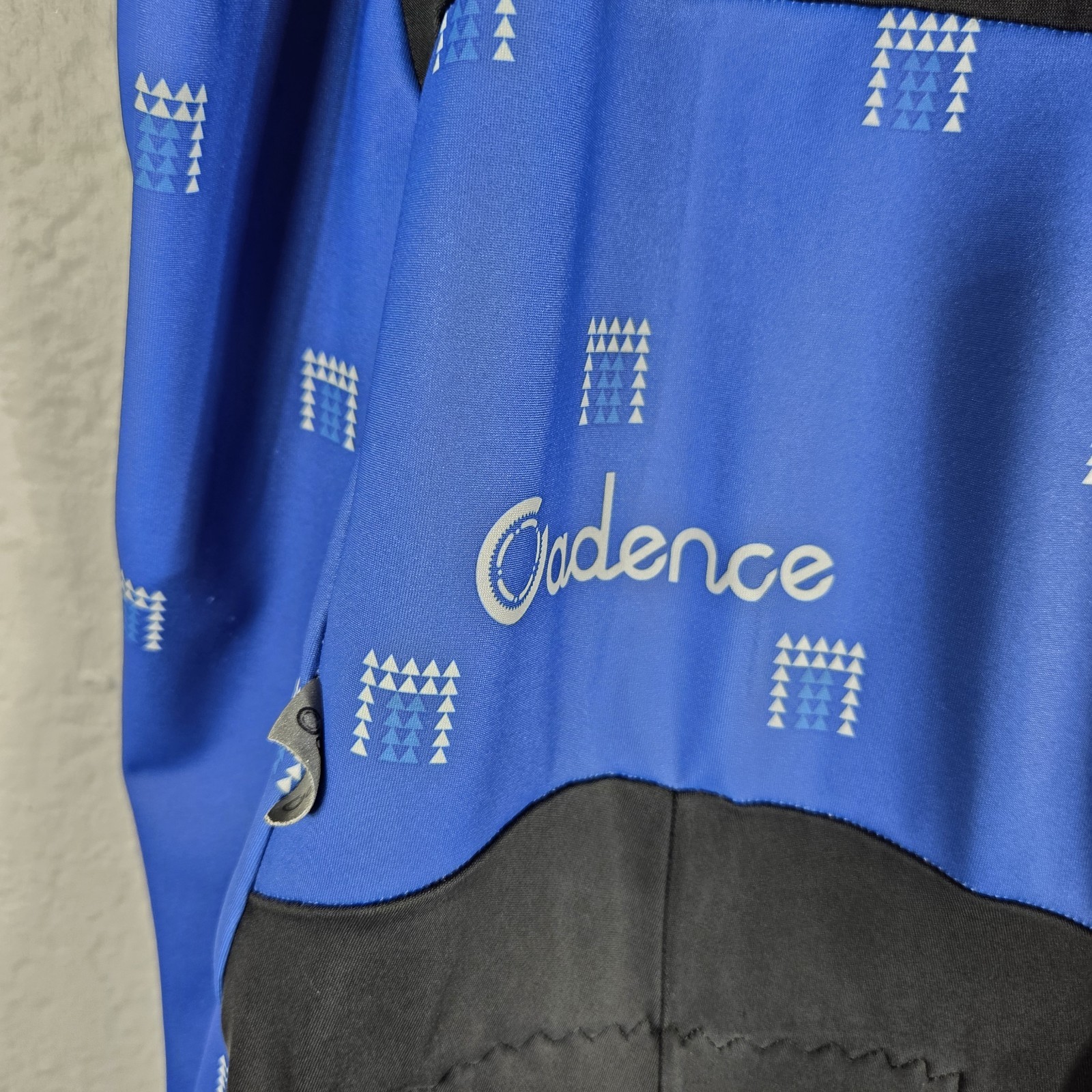 Cadence Men’s Race Fit Biking Cycling Bid Shorts Size S Blue White Padded