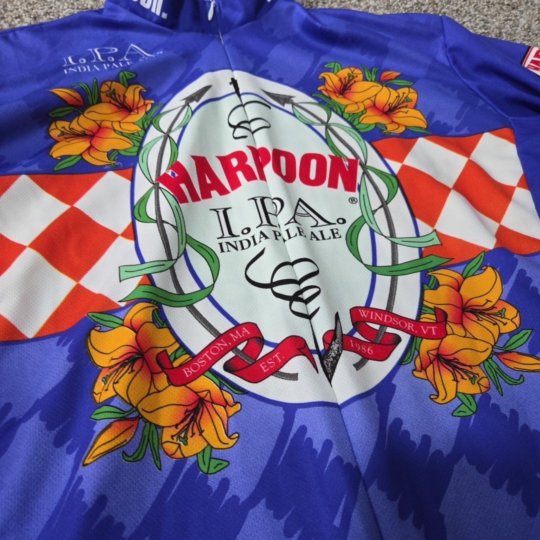 VOmax Men’s Harpoon IPA Beer Bicycle Cycling Jersey Size L Made In USA