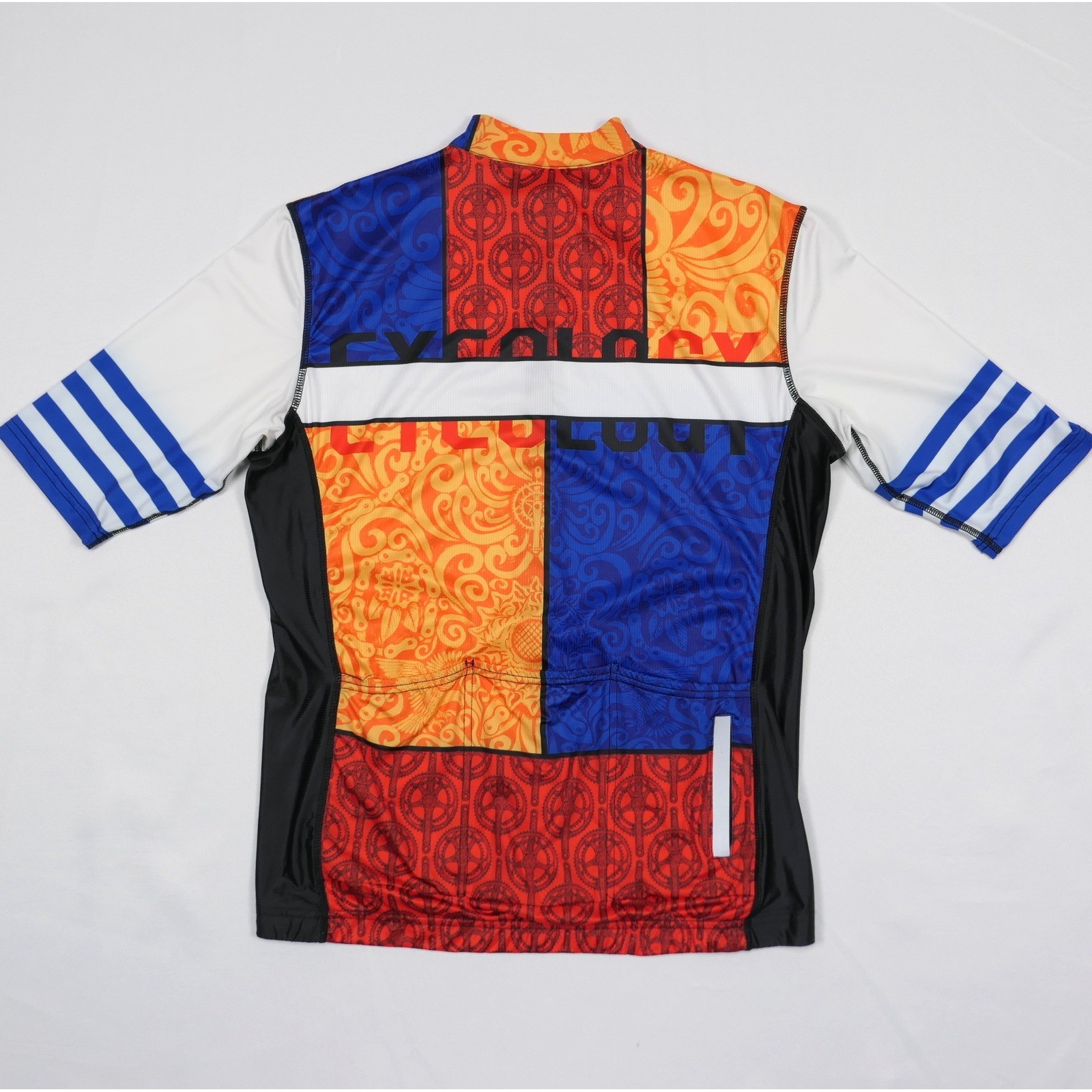 Cycology Performance Mens Large Cycling Jersey Full Zip Multi Color Geometric L