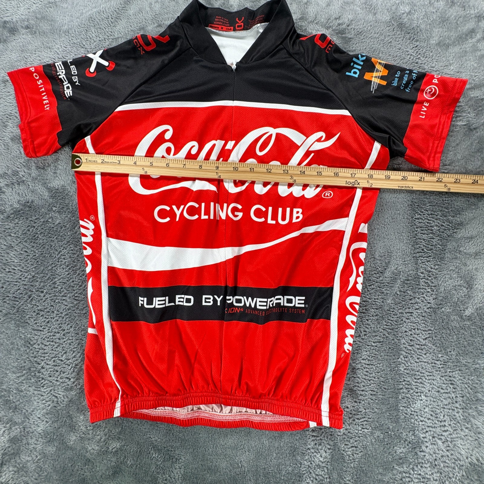 Vomax Coca Cola Cycling Club Bike Jersey Women Medium USA Made 3/4 Zip Vintage