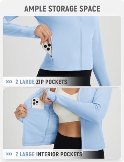 Women’s UPF 50+ Sun Shirt Lightweight Crop | Long Small Short Light Blue