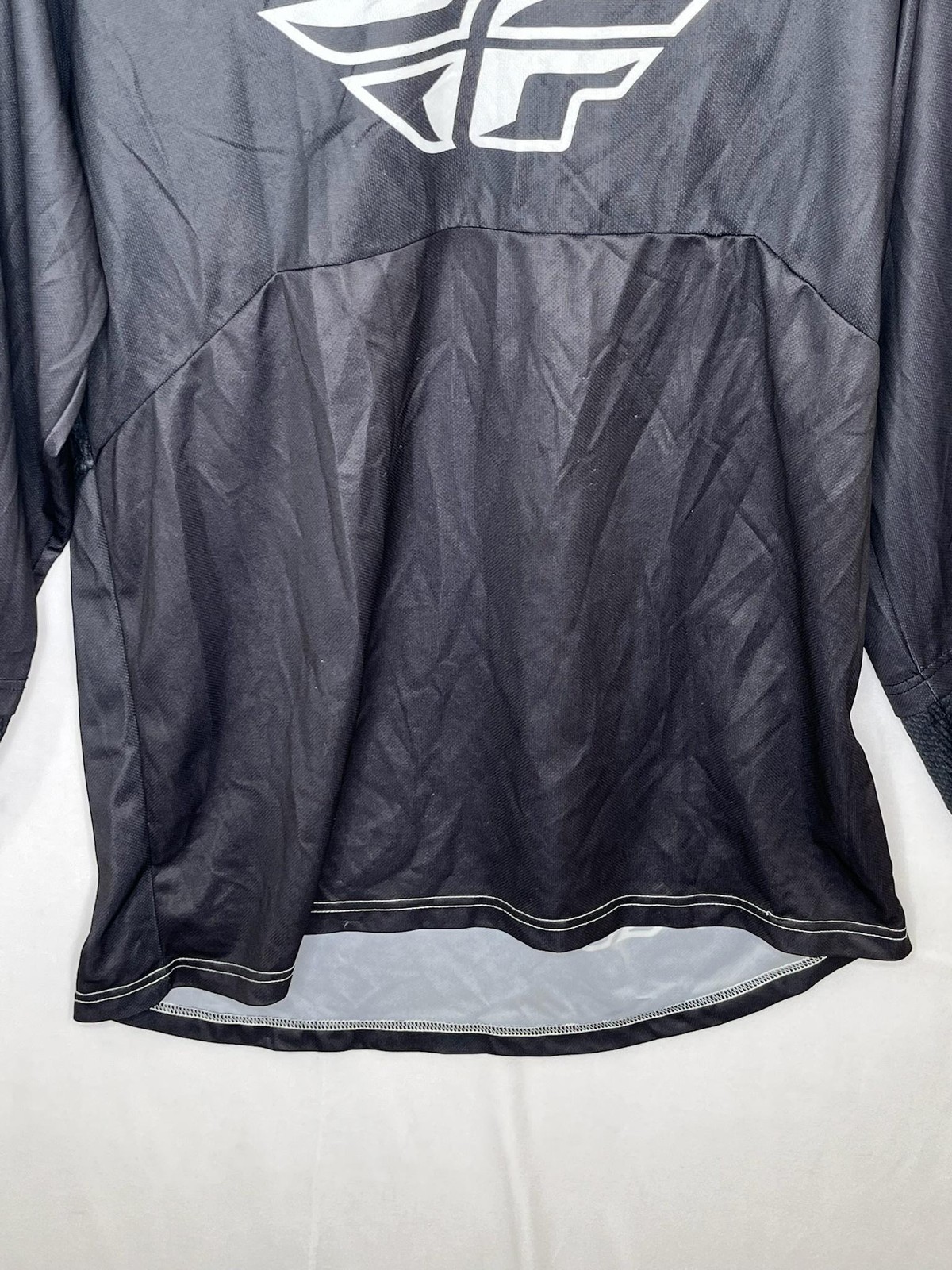 Fly Racing Cycling Jersey Shirt XL Black Long Sleeve Mens Mesh V-Neck Quick Dry