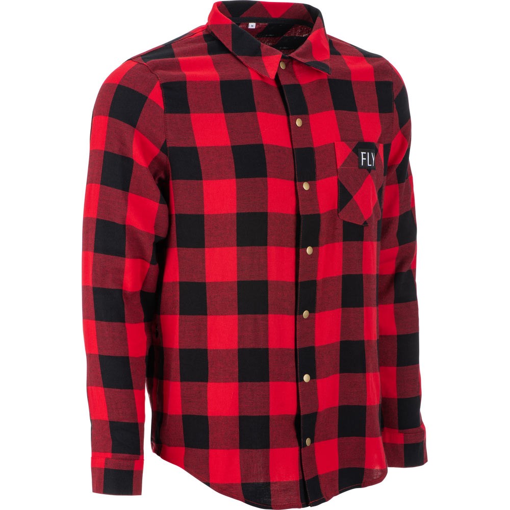 Fly Racing Tek Flannel Long Sleeve Jersey Medium Red / Black