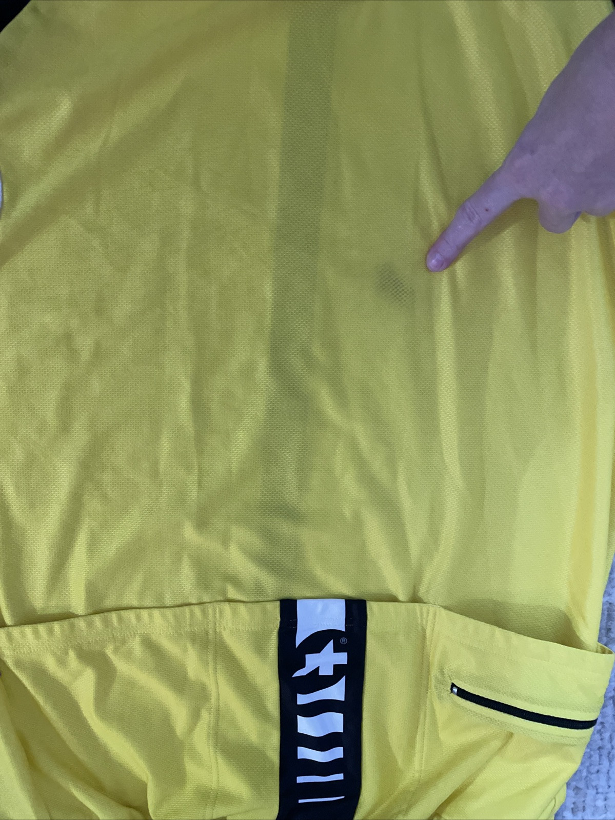 ASSOS SHORT SLEEVE FULL ZIP CYCLING JERSEY YELLOW LARGE