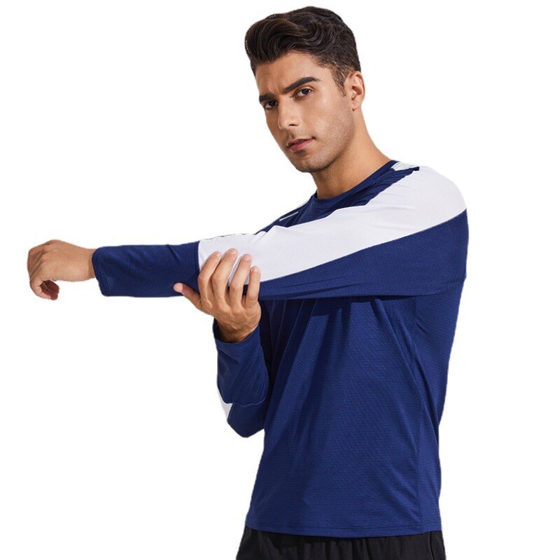 Men’s Reflective Long Sleeve T-Shirt Round Neck Cycling Sport Casual Fitness Top
