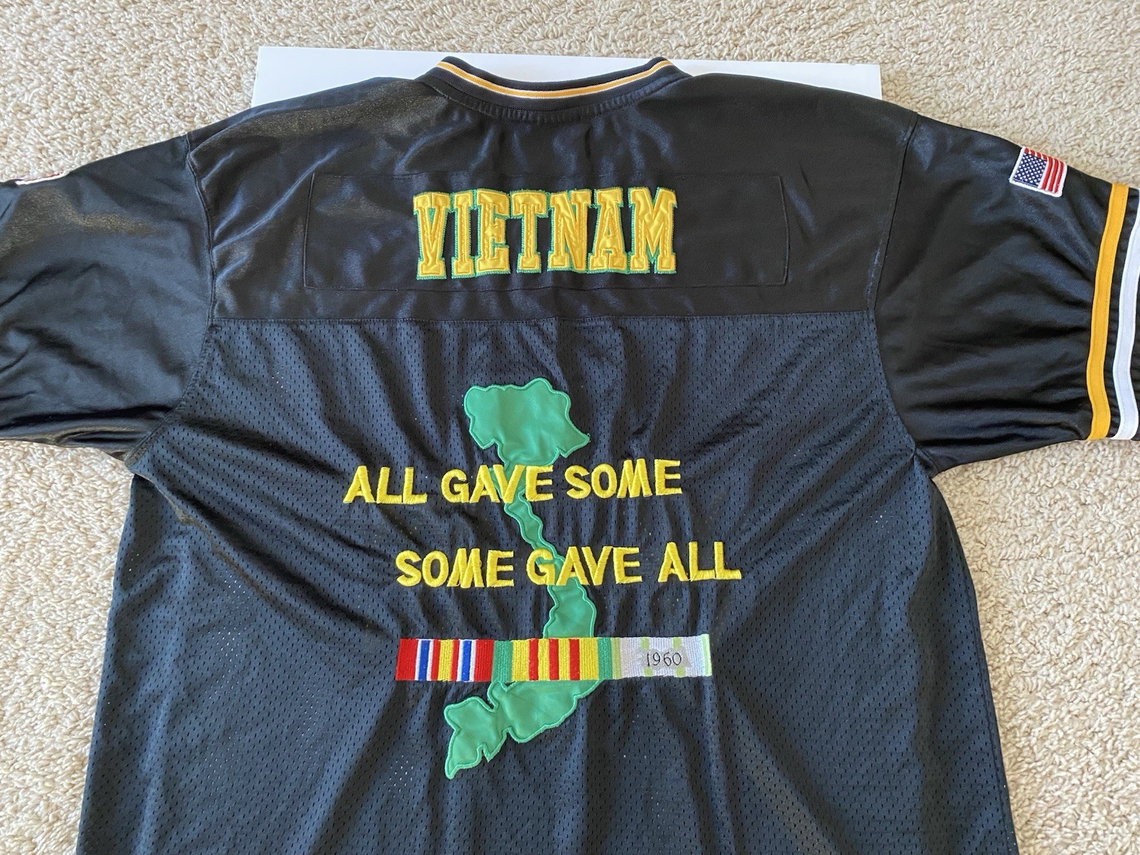 USA Vietnam Veteran Black Men’s Football Jersey Size XL – Some Gave All 1960s